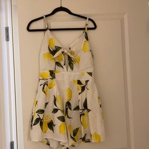 Lemon Print White Jumpsuit